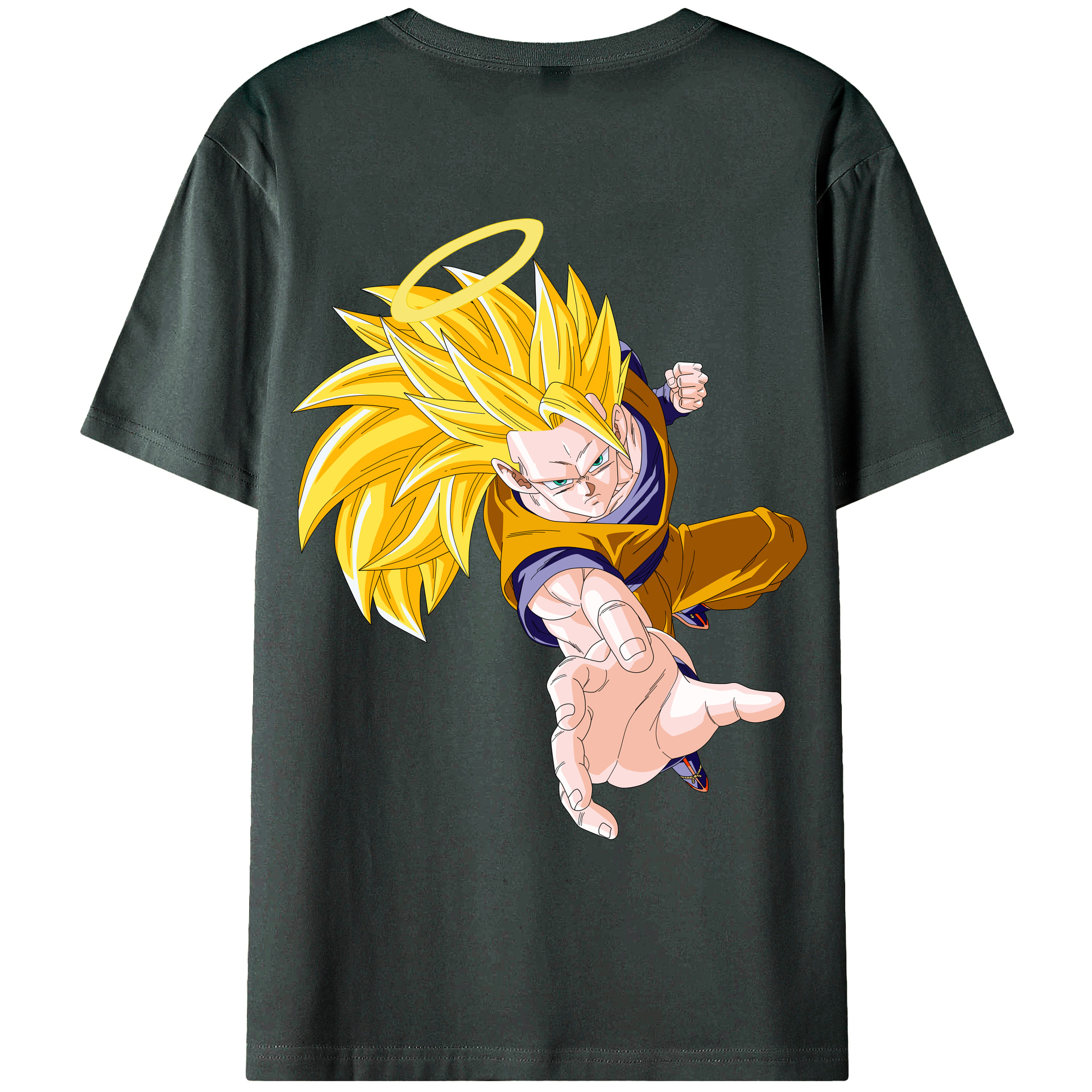 （画像用） ドラゴンボール 孫悟空（そん ごくう）Son Goku カカロット DRAGON BALL Kakarotto 綿100％ メンズ半袖Tシャツ（バックプリント） 通気性